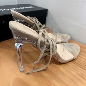 Clear Strap Up Heels